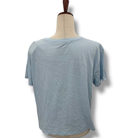 NEW Grayson Threads Light Blue Italy Pasta Club Graphic Tee Boxy Crop Shirt NWT - Picture 5 of 7